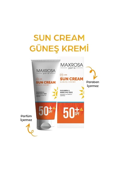 Maxrosa Paris SPF 50+ Yüksek Koruyucu Güneş Kremi 60 ML