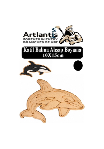 Ahşap Boyama Deniz Canlıları 1 Adet 10x15cm Boyama Figürü Etkinlik Çoçuk Gelişim Motor Beceri Kreş Anasınıfı Siyah