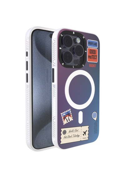 BuffiPhone Uyumlu 15 Pro Magkit Desenli Kılıf