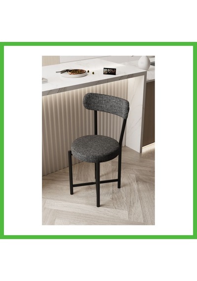 Vaveni Sandalye 1 Adet Keten Kumaş Metal Ayak Modern Mutfak Sandalyesi Cafe Balkon Ofis Teddy 9817 Anstrast Arz Çok Renkli