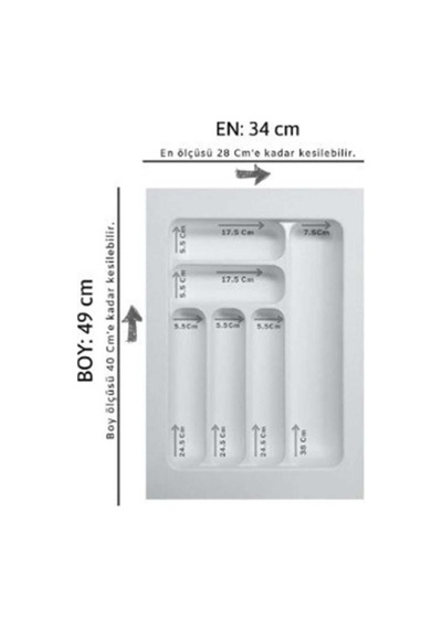 Starax 40 Cm Beyaz Plastik Kaşıklık 6 Gözlü 34x49 Cm S-2283-wp Çok Renkli