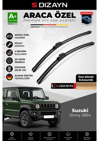 S-dizayn Suzuki Jimny Jb64 Ön Cam Silecek Seti 2018 Üzeri Premium Araca Özel 40-40 Cm A+ Kalite Aocs