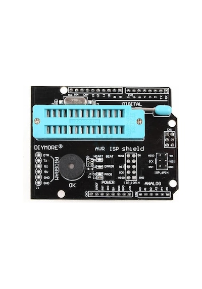 Alkatronik-Arduino Avr Isp Programlama Shield Genişleme Kartı Zif Soket