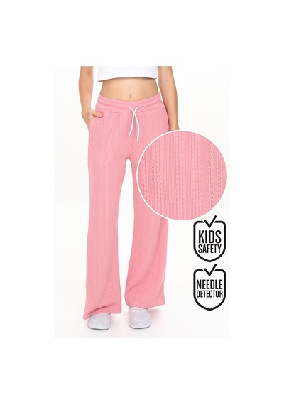 Kız Çocuk Geniş Paça Pembe Basic Eşofman Altı