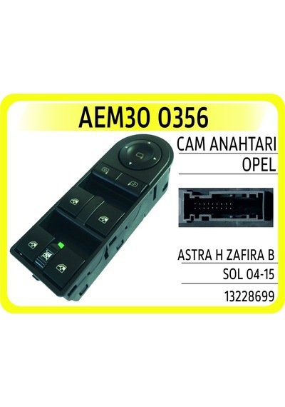 Aem Cam Anahtarı Astra H Zafira B Sol 04-15 Aem30 0356 13228699