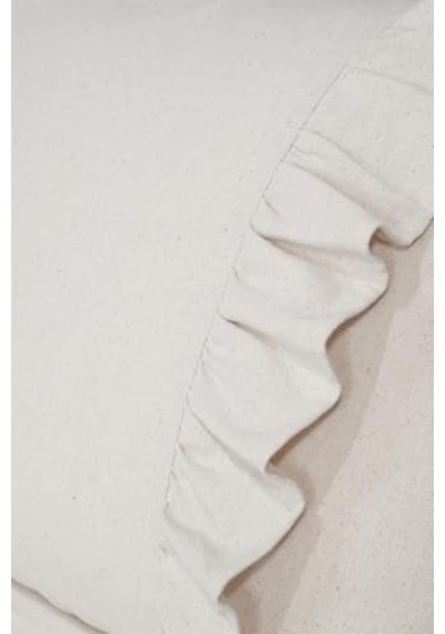 Cotton Maison Naturel Fırfırlı Yatak Örtüsü Takımı Double Vintage 240x260 Cm Krem, 4624 Çok Renkli