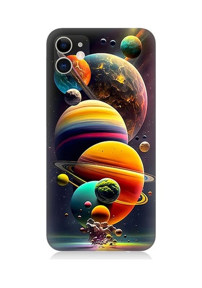 Apple Uyumlu iPhone 11 Silikon Kılıf Gezegenler Ve Büyük Patlama