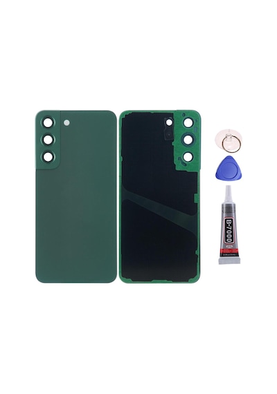 Samsung S22 Yeşil Uyumlu Arka Kapak Batarya Kapağı Pil Kapağı Yapışkan Ve Sökme Aparatıyla Beraber Full Set Yeşil