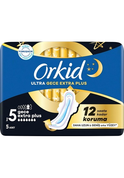 Orkid Ultra Hijyenik Ped Gece Ekstra Plus Boy 5 5 Adet Ped