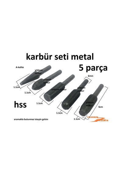 Karbür Freze Seti 5 Parça Hss Freze Karbür Set Yontma Matkap Frez