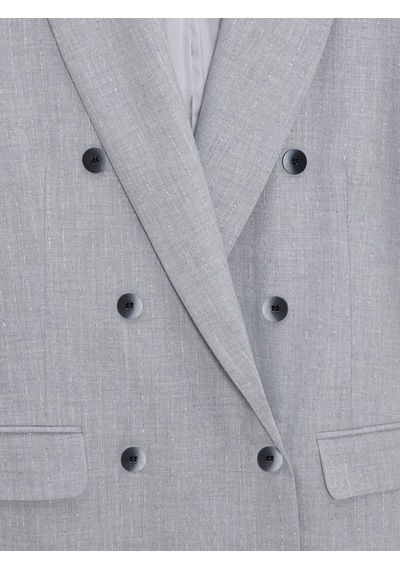 Dilvin 60783 Kruvaze Blazer Ceket-gri Gri
