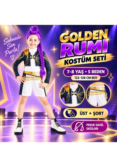NessiWorld Golden Rumi Kostüm Seti 7-8 Yaş S Siyah