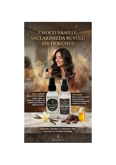 Chocovanille Parfümlü Saç Bakım Yağı %100 Doğal Yağlardan Hair Care Saç Parfümü 150ml