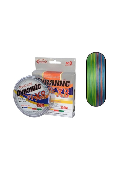 Captain Dynamic Soft PE 8 Örgü Spin İp Misina 150mt Multi Color 0.08 mm