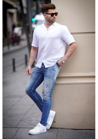 Madmext Mavi Skinny Fit Erkek Jean 5102-mavi Mavi