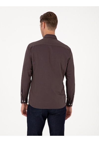 Pierre Cardin Erkek Koyu Kahverengi Gömlek Desenli 50311487-vr084 Koyu Kahverengi