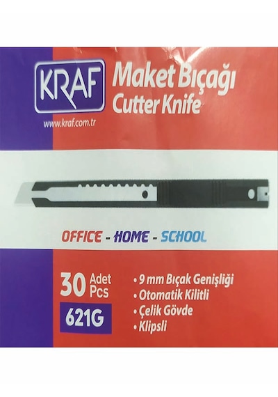 Kraf 621g Çelik Gövdeli Maket Bıçağı 30 Adet
