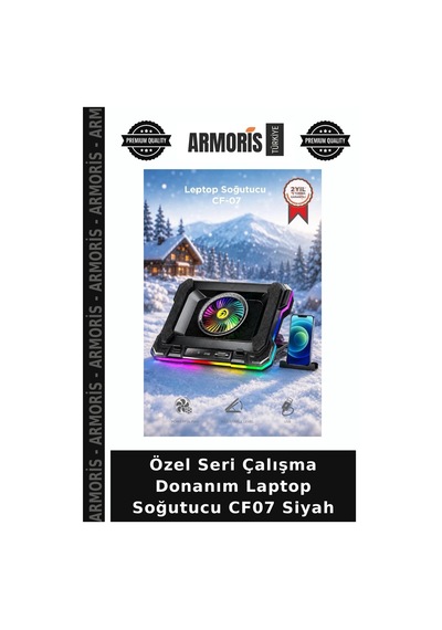 Özel Seri Çalışma Donanım Laptop Soğutucu Cf07 Siyah