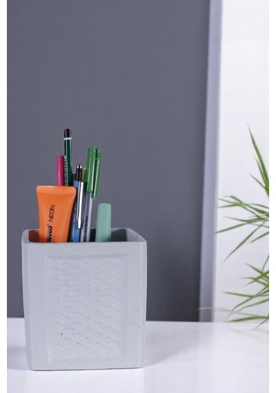 Kalemlik Masa Kalemliği Organizer Kalemlik Beyaz Renk Model 86 Çok Renkli