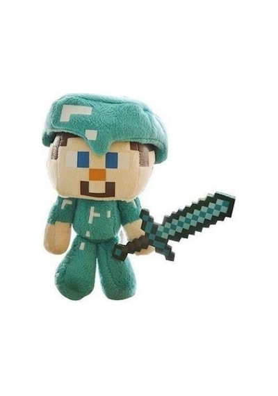 Minecraft Elmas Steve Peluş Karakter Premium Sevimli Oyuncak 17 C