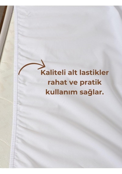 Rozet Tekstil Beyaz Lastikli Çarşaf Takımı Fitted Pamuklu Kumaş Yastık Kılıflı Beyaz 200 X 200 Genel
