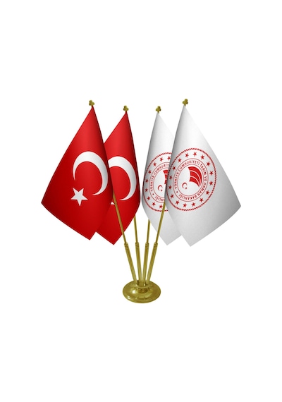Masa Üstü Tarım ve Orman Bakanlığı Bayrağı Türk Bayrağı Dörtlü Pi