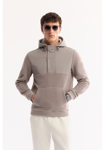 Avva Erkek Gri Kapüşonlu Soft Touch Polar Regular Fit Sweatshirt A52y1268