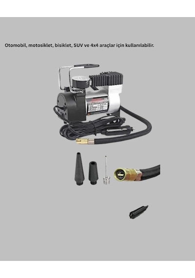 Dc 12v Metal Hava Kompresörü Araç Lastik Şişirme 35l/dk 1 Adet