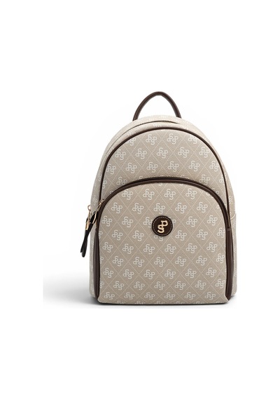 Silver Polo Sp1062 Kadın Sırt Çantası Monogram Taş-kahve