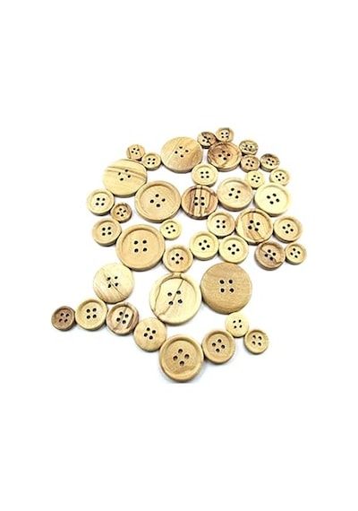 Tahta Dikme, 4 Delik Simit Model, Doğal Ahşap, Zeytin Ağacı,100 Adet 20mm-32l Diğer