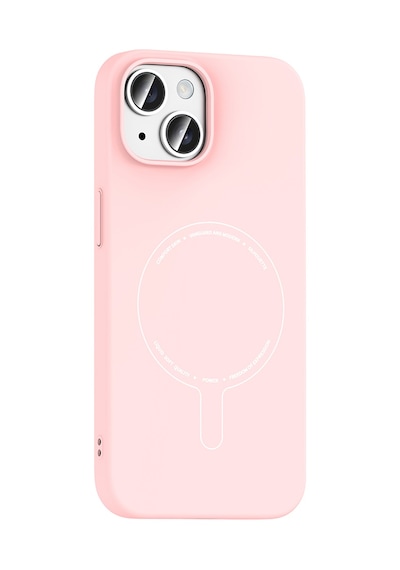 Maks Technology iPhone Uyumlu 15 Kılıf M-safe Şarj Özellikli Kamera Korumalı Mkst Elio Sert Pc Kapak - Açık Pembe