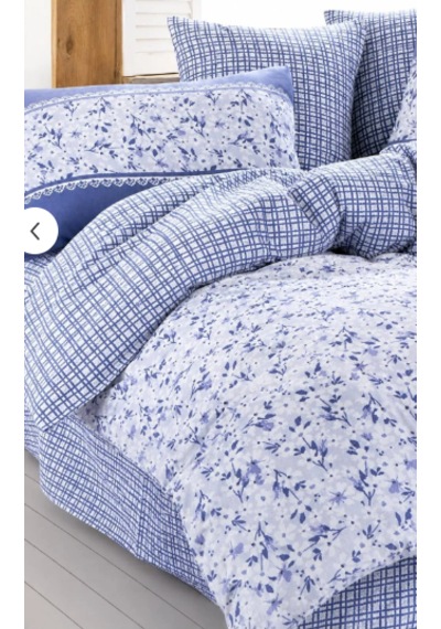 Kıngcotton Pamukören Çift Kişilik Renk Seçenekli Pike Seti 200x230 Cm Yazlık Yatak Örtüsü Mavi Çiçekli