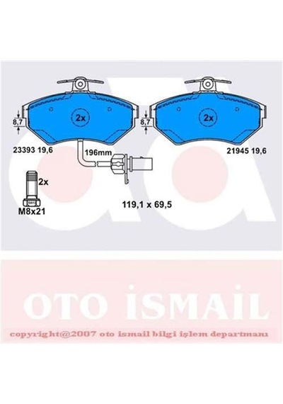 BOSCH 986494042 Fren Balatası Ön Fişli Passat B5 00- / A4 00- / Exeo 09- Kulaksız