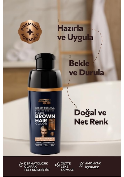Softto Plus Expert Men Dark Brown Hair Color Koyu Kahve Geliştirilmiş Formül Doğal Görünüm