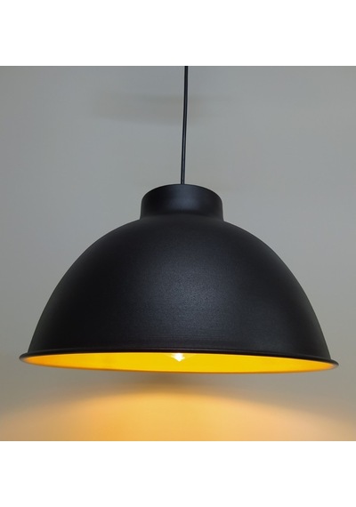 Mylights Retro Rustik Siyah Içi Altın Metal Sarkıt Avize (549237592)