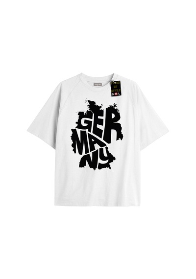 Flood Of Style Beyaz Oversize T-shirt Germany Özel Tasarım