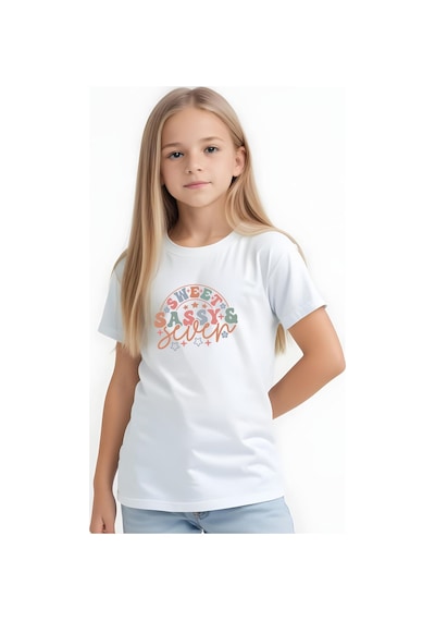 Fyk Kids Kız Çocuk Sweat Sassy Baskılı Tişört Beyaz