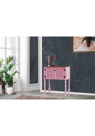 Wood Dresuar Ahşap Pastel Boyalı Eskitme Tarz Dresuar