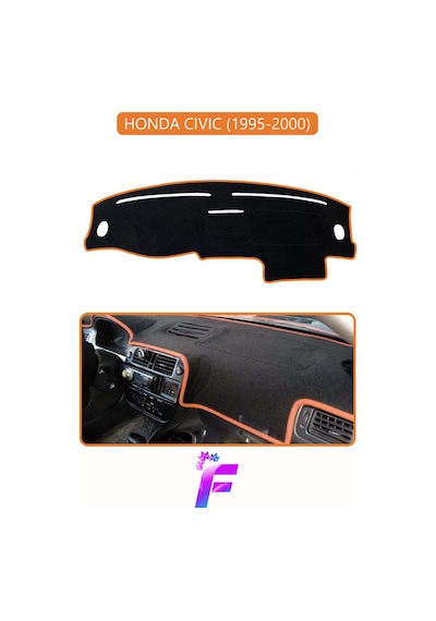 Honda Cıvıc 1995-2000 Uyumlu Torpido Örtüsü Yansıma Önleyici Kolay Montaj Tam Koruma F52