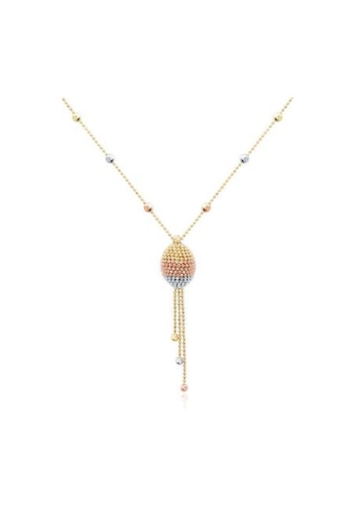 Diamond Line-Gülaylar - 3 Renkli Altın 14 Ayar Toplu Kolye N11.24646