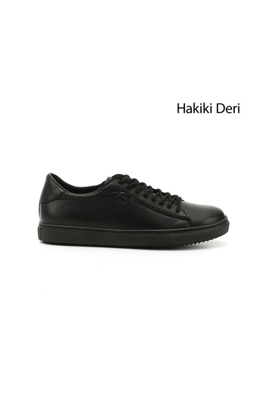 Gönderi(R) Gönderi R Siyah Bağcıklı Termo Taban Hakiki Deri Sneaker Siyah