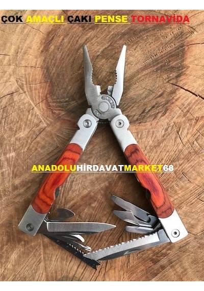 Özs Çakı Pense Seti Avcı Kampçı Pense Bıçak Seti Tornavida 20 Pcs Kahverengi