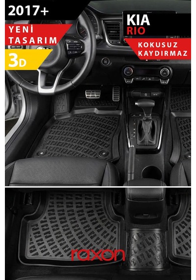 Kia Rio 2017+ 3d Havuzlu Paspas 5 Parça Tam Uyumlu, Su Geçirmez