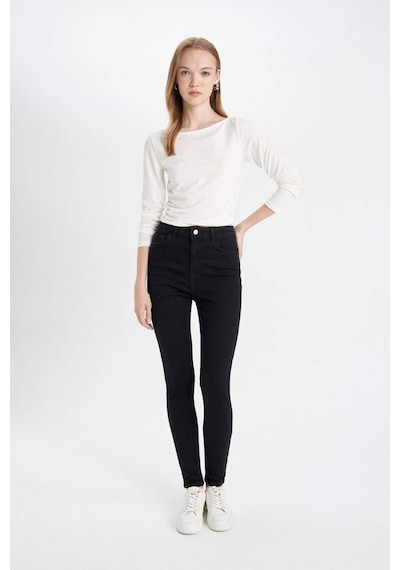 Defacto Rebeca Skinny Fit Normal Bel Bilek Boy Dar Paça Jean Pantolon C7610AX24AUNM40 Siyah