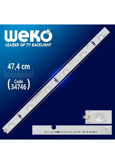 Arcelik 49 Zjc60600-aa 12x6 2121c 6s1p P81.5 Rev.v0 - 47.4 Cm 6 Ledli - Wk-47 Led Tv Bar