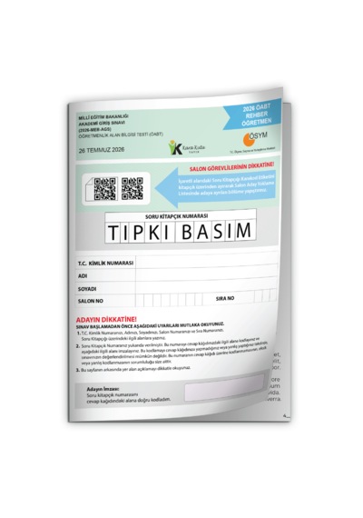 2026 Meb-ags Öabt Rehber Öğretmenliği Ösym Tıpkı Basım Kitapçığı Türkiye Geneli Deneme
