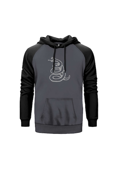 Metallica Snake Logo Gri Renk Reglan Kol Sweatshirt Gri