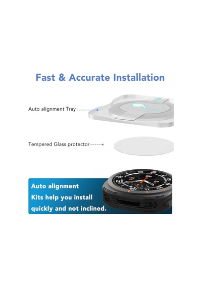 Samsung Galaxy Uyumlu Watch 7 Ultra 47mm Kolay Uygulama Aparatlı Cam Ekran Koruyucu