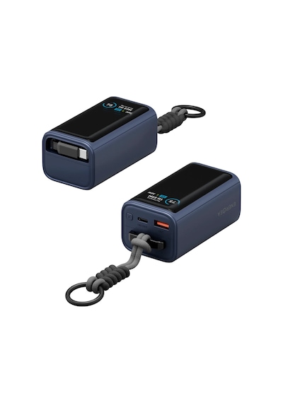 Energea Compac Arc 45 Dijital Göstergeli 10.000 Mah Dahili Type-c Kablolu 45w Şarj Çıkışlı Pd Hızlı Şarj Powerbank - Mavi Mavi