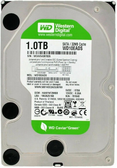 WD Caviar Green WD10EADS 3.5" 1 TB 7200 RPM 32 MB SATA 3 HDD